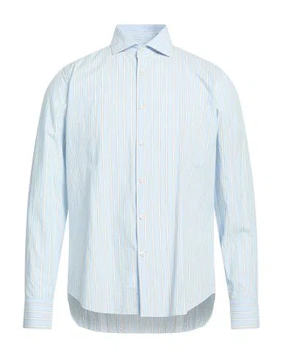 Gmf 965 Man Shirt Sky Blue Size 17 Cotton