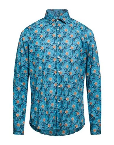 Gmf 965 Man Shirt Slate Blue Size 17 Cotton