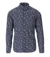 Gmf 965 Blue Floral Shirt In Blue