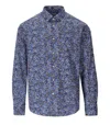 Gmf 965 Blue Floral Shirt In Blue