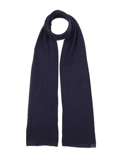 G.m.f.m. G. M.f. M. Woman Scarf Navy Size - Cotton, Viscose, Nylon, Cashmere In Navy Blue