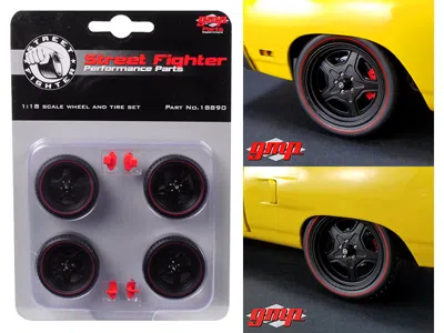 Gmp 5-spoke Wheel And Tire Set Of 4 From 1970 Plymouth Road Runner Street Fighter 6-pack Attack 1/18 By In Yellow
