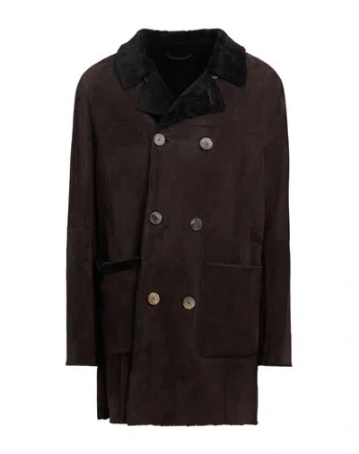 Gms-75 Man Coat Dark Brown Size Xxl Shearling