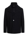 Gms-75 Man Coat Midnight Blue Size L Wool, Polyamide, Acrylic, Polyester, Shearling In Black