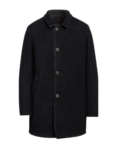 Gms-75 Man Coat Navy Blue Size L Wool, Polyamide, Acrylic, Polyester, Mohair Wool In Black