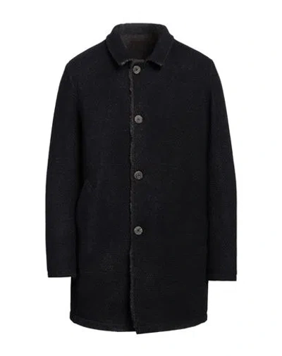 Gms-75 Man Coat Navy Size L Wool, Polyamide, Acrylic, Polyester, Mohair Wool In Navy Blue