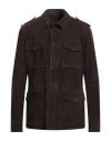 Gms-75 Man Jacket Dark Brown Size Xxl Lambskin In Brown