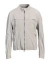 Gms-75 Man Jacket Light Grey Size Xl Leather In Gray