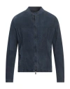 Gms-75 Man Jacket Navy Size Xl Leather In Navy