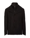 Gms-75 Man Coat Dark Brown Size Xl Wool, Polyamide, Acetate, Polyester, Mohair Wool In Black