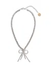 Gnecchi Silvia The Bow Necklace With Crystall Knot In Metallic