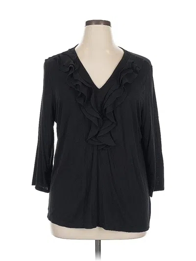 Pre-owned Gnw 3/4 Sleeve Blouse In Black