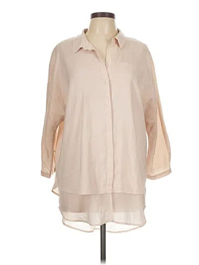 Pre-owned Gnw 3/4 Sleeve Blouse In Brown