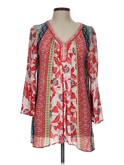 Pre-owned Gnw 3/4 Sleeve Blouse In Red