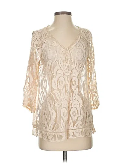 Pre-owned Gnw 3/4 Sleeve Blouse In White