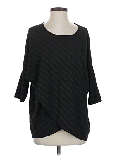 Pre-owned Gnw 3/4 Sleeve Top Black Boatneck Tops