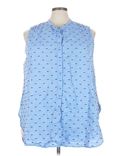 Pre-owned Gnw Sleeveless Button Down Shirt In Blue