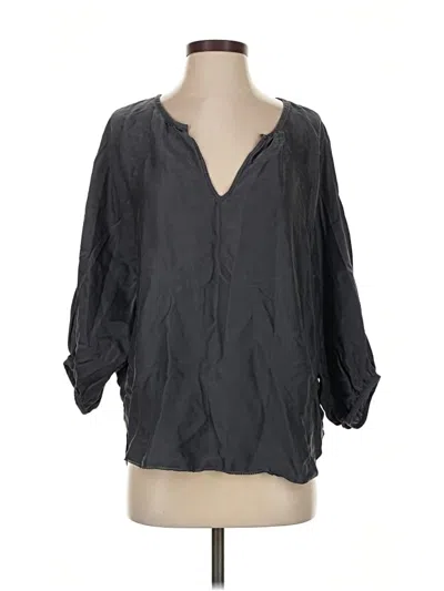 Pre-owned Go By Go Silk 3/4 Sleeve Blouse In Gray