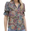Go By Go Silk Brooklyn Flea Printed Blouse In Great Escape