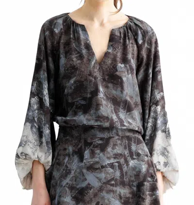 Go By Go Silk Bubbled Up Blouse In Nightshadow Dye In Multi