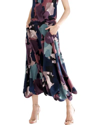 Go By Go Silk Bubbled Up Skirt In Ink In Multi