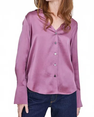 Go By Go Silk Clean Up Blouse In Beet Root In Purple