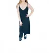 Go By Go Silk Cotton Slip'ry Slope Dress In Black In Blue