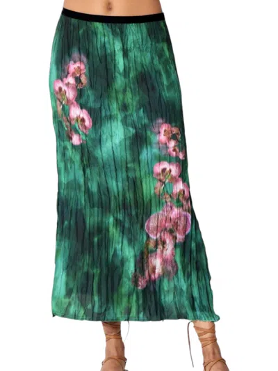 Go By Go Silk Crinkle Cut Skirt In Watermelon Sugarhigh In Multi