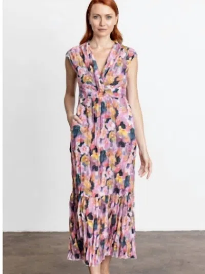 Go By Go Silk Crinkle Cut Twist Dress In Flowerful In Multi
