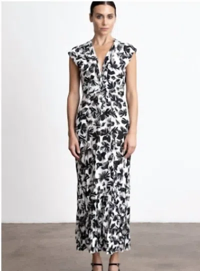 Go By Go Silk Crinkle Cut Twist Dress In Upsy Daisy In White