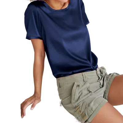 Go By Go Silk Essential Tee In Ink In Blue
