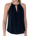 Go By Go Silk Go A Cut Above Cutaway Top In Black In Black