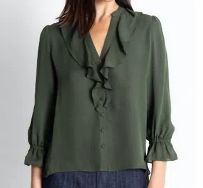 Go By Go Silk Go Cascade Blouse In Envy/green