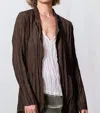Go By Go Silk Go Crinkle Cut Jacket In Java In Brown