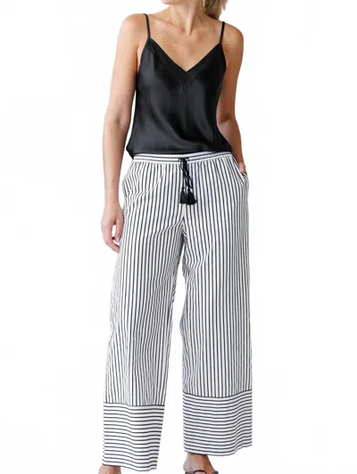 Go By Go Silk Go It's Not Pj Cotton Stripe Pant In Black/white Stripe In Multi