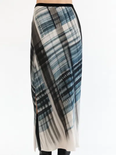 Go By Go Silk Go Long For It Midi Skirt In Hashtag Plaid In Black