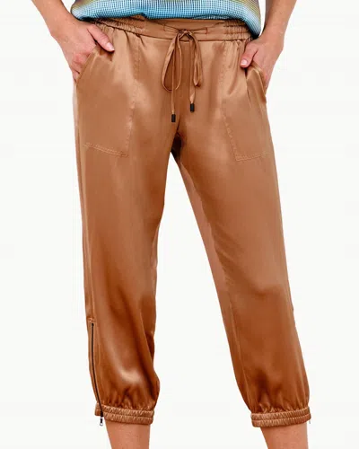 Go By Go Silk Go Luxe Parachute Capri Pants In Butter Rum In Brown