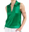 Go By Go Silk Go Pull Some Strings Top In Kelly In Green