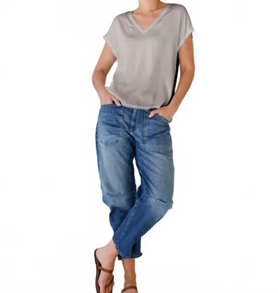 Go By Go Silk Go Raw Revisited Tee In Sand In Gray