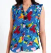 Go By Go Silk Go Ruffle Me Up Blouse In Wild Blue Yonder