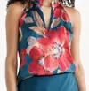 Go By Go Silk Go Scuba Cutaway Print Top In South Pacific In Multi