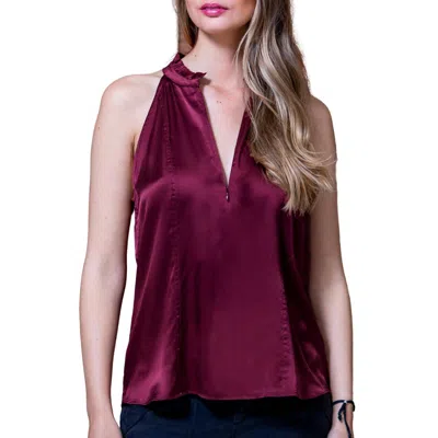Go By Go Silk Go Scuba Cutaway Top In Rum Raisin In Burgundy