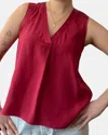 Go By Go Silk Go Seashell Top In Punch In Pink
