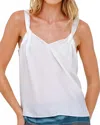 Go By Go Silk Go Slip Knot Sleeveless Tank Top In White In White