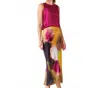 Go By Go Silk Go Slope Skirt In Melon Sunrise Print In Multi