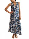 Go By Go Silk Go Sunny Daze Midi Dress In Festival Paisley In Blue