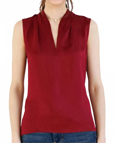 Go By Go Silk Go To Shell Silk Top In Burgundy