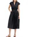 Go By Go Silk Go Zipline Midi Dress In Washed Black In Black