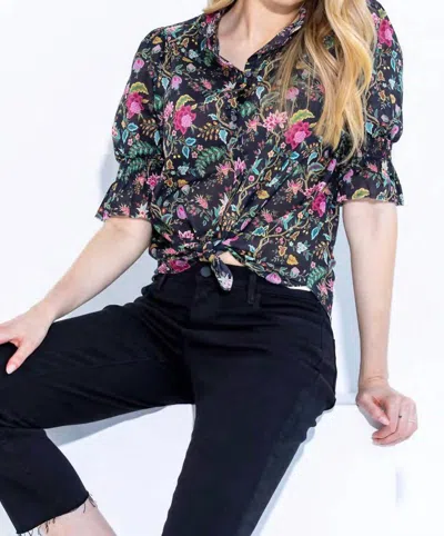 Go By Go Silk Hannah Cotton Shirt In Jacobean Multi In Black