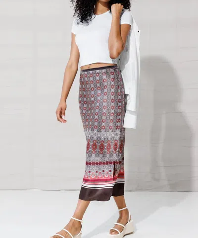 Go By Go Silk Iconic Long For It Skirt In Moroccan Mosaic Border In Multi